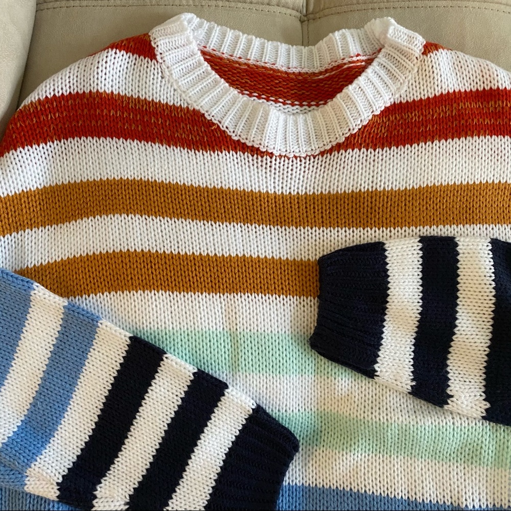 Zesica Rainbow Stripe Knit Pullover Medium Sweater - Picture 11 of 16